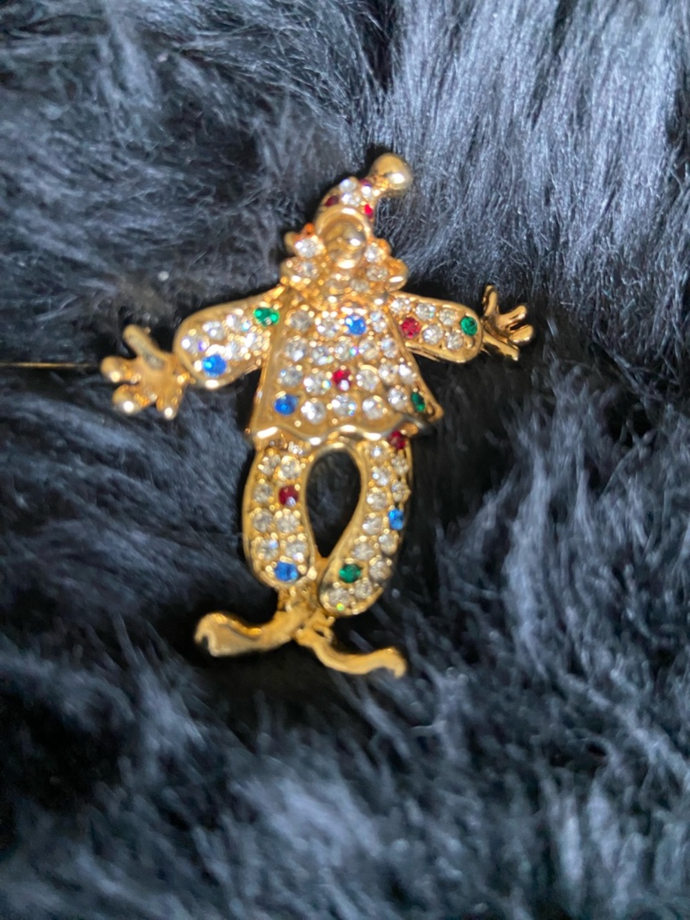 Dancing Clown Brooch with moveable legs.